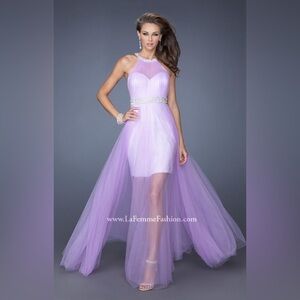 La Femme Lavender Evening Gown